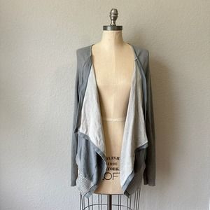 CABI 5132 Gray Pocket Cardigan Drape Open Front Sweater